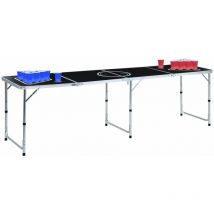 Table de bière-pong pliable avec tasses et balles 240 cm Vidaxl Multicolore