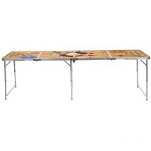 HI - Table de bière-pong pliante 240x60x55 cm mdf et aluminium