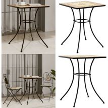 Table de bistro mosaïque terre cuite 60x60x74 cm céramique - Table De Bistrot - Table Extérieure - Table Mosaïque - Table En Céramique - Mobilier De