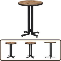 Table de bistro ronde Ø55x76 cm teck de récupération massif - Table De Bistrot - Table Ronde - Table En Bois - Table Vintage - Mobilier Extérieur