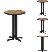 Table de bistro ronde Ø55x76 cm teck de récupération massif - Table De Bistrot - Table Ronde - Table En Bois - Table Vintage - Mobilier Extérieur