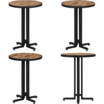 Table de bistro ronde Ø55x76 cm teck de récupération massif - Table De Bistrot - Table Ronde - Table En Bois - Table Vintage - Mobilier Extérieur