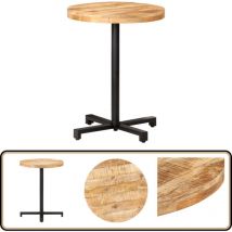 Table de bistro Ronde Ø60x75 cm Bois de manguier brut - Table Bistro - Table Ronde - Table En Bois - Table Extérieure - Mobilier De Jardin