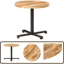 Table de bistro Ronde Ø80x75 cm Bois de manguier brut - Table Bistro - Table Ronde - Table En Bois - Table Extérieure - Mobilier De Jardin