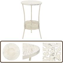 Vidaxl - Table de bistro Style vintage Ronde Métal 40x70 cm Blanc - Table Bistro - Table Ronde - Table Vintage - Table Métal - Table Design