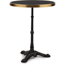 Table de bistrot Blumfeldt style art nouveau - 57,5 x 72 cm (øxh) - plateau rond en marbre - noir & or