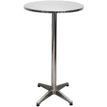 Harms - Table de bistrot Table ronde hauteur réglable alu cadre parti meubles de jardin plaque de pliage