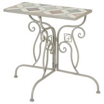 Table de bistrot en métal/mosaïque marrakech pour l'extérieur 29 x 58 x 63,50 cm