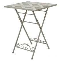 Table de bistrot en métal/mosaïque marrakech pour l'extérieur 58 x 58 x 76 cm