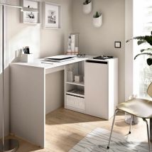 Table d'étude d'angle led Blanc 120,6 x 75,8 x 78,5 cm - Blanc