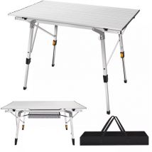 Dayplus - Table de camping en aluminium Table pliante à roulettes Table pliante Table portable 90cm