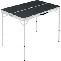 Table de camping pliable avec 2 bancs Aluminium Gris