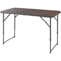[en.casa] - Table de camping pliante Adelfia à hauteur réglable 120 x 60 cm effet bois