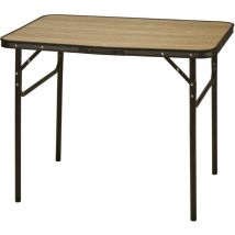 Table de camping pliante avec motif en bois, 90 x 60 x 30 cm