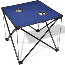 Table de camping pliante bleue