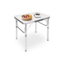 Petite Table Pliante Table de Camping Réglable en Hauteur 25-56 cm
