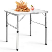 Dayplus - Table de camping Table pliante Caravane Table de jardin réglable en hauteur Meubles 75 x 55 x 33/70cm
