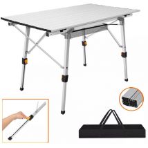Dayplus - Table de camping Table pliante en aluminium Table de jardin Table pliante 45-68Hauteur