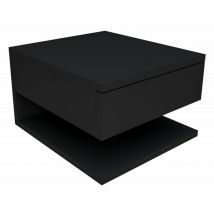 Table de Chevet 1 Tiroir 1 Niche Noire l 30 h 20 p 33.6 cm