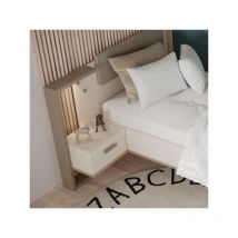 Table de chevet 1 tiroir Argile/Gris à led - tanya - Table de chevet : l 39 x l 31 x h 84 cm