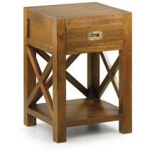 Table De Chevet 1 Tiroir Bois Bronze Marron 40x40x60cm - Bois-Bronze - Décoration d'Autrefois