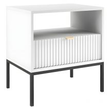 Table de chevet 1 tiroir et 1 niche - Blanc - liouba de Pascal Morabito