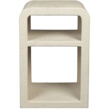 Dutchbone - Table De Chevet 2 Niches Finition Marbre Recyclé - Ecru - Veda
