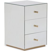 Table de chevet 3 tiroirs Narcisso pied Or