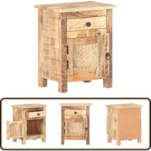 Table de chevet 40x30x50 cm Bois de manguier brut - Table De Chevet - Meuble De Chambre - Commode - Table Nuit - Bois De Manguier