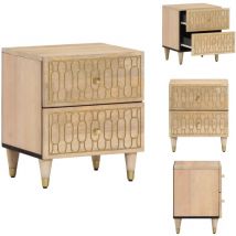 Table de chevet 40x33x46 cm Bois de manguier solide - Table De Chevet - Meuble De Chambre - Table Nuit - Mobilier - Bois De Manguier