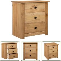 The Living Store Table de chevet 46x40x57 cm Pin Gamme Panama - Table De Chevet - Meuble De Chambre - Table Nuit - Commode - Tiroir