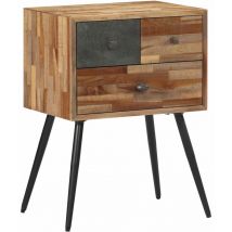 Table de chevet 47x31,5x60 cm bois massif de teck