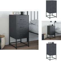 Table de chevet anthracite 36x39x78 cm acier - Table De Chevet Industrielle - Table De Nuit Design - Table De Chevet Moderne - Meuble De Chambre