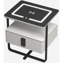 Table De Chevet Connectée Charge Sans Fil Lumière Led Et Tiroir Klaas