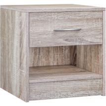 CASARIA Table de chevet avec tiroir poignée Table de nuit 41x39x28cm Mobilier chambre à coucher commode rangement Chêne