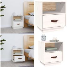 Vidaxl - Table de chevet Blanc 40x34x45 cm Bois de pin massif - Table De Chevet - Meuble De Chambre - Table Nuit - Bois Massif - Pin - Home & Living