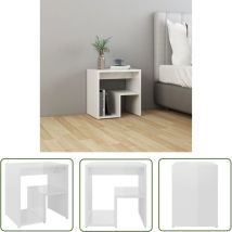 Table de chevet blanc brillant 40x30x40 cm bois d'ingénierie