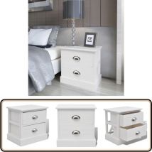 Table de chevet Blanc - Table De Chevet - Meubles De Chambre - Commode - Armoire De Chevet - Mobilier Français