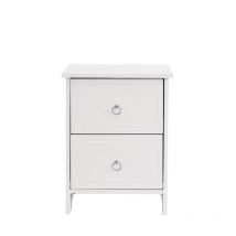 Arturesthome - Table de chevet blanche à 2 tiroirs