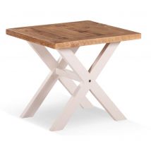 Table De Chevet Bois Blanc 60x60x41cm - Décoration d'Autrefois