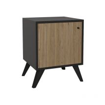Jardibricodeco - table de chevet bois chêne noir 40x40x55 cm