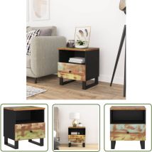 Echoo - The Living Store Table de chevet Bois de récupération et d'ingénierie - Table De Chevet - Table Nuit - Mobilier Industriel - Meuble De