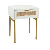 Table de Chevet Bois Elsa Blanc Ostaria