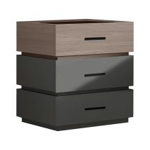 Jardibricodeco - table de chevet bois sonoma 3 tiroirs 60 x 40 x 66 cm
