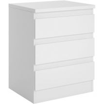 Table de chevet burgos, en mélaminé blanc mat