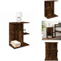 Table de chevet chêne fumé 46,5x29x61 cm bois d'ingénierie - Table De Chevet - Tables De Chevet - Table De Nuit - Armoire De Lit