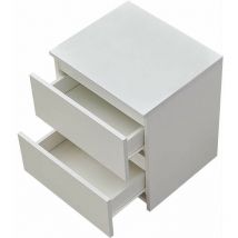 Table de Chevet Commode de 2 tiroirs Meuble de Rangement pour Salon, Bureau, Chambre,Minimaliste Table de Nuit x 1 (Blanche)
