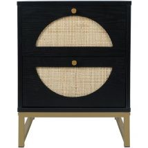 Arturesthome - Table de chevet - Deux tiroirs, symétrie semi-circulaire, design personnalisable