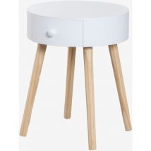 Table de chevet en bois Lamba Sklum Blanc