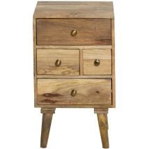 Made In Meubles - Table de chevet en bois de manguier 4 tiroirs Maëva